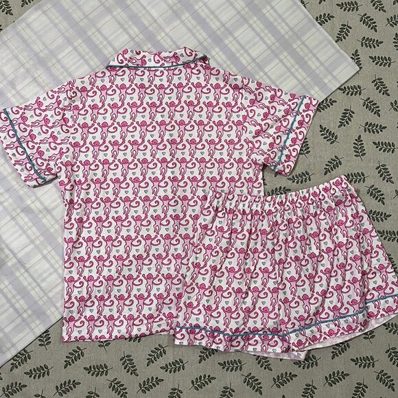 Roller Rabbit Pink Monkey Pajama Set - Picture 7 of 8